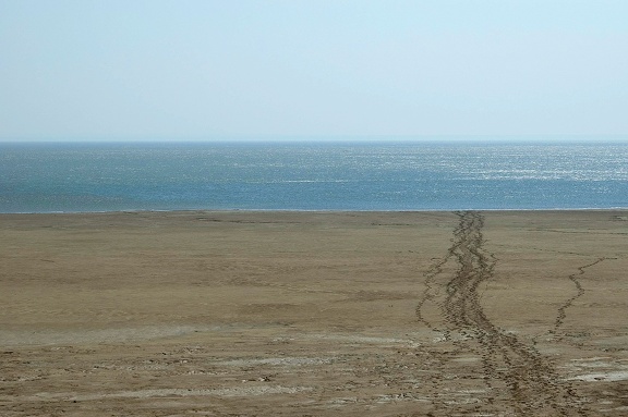 Отступившая вода открывает почти километровый пляж